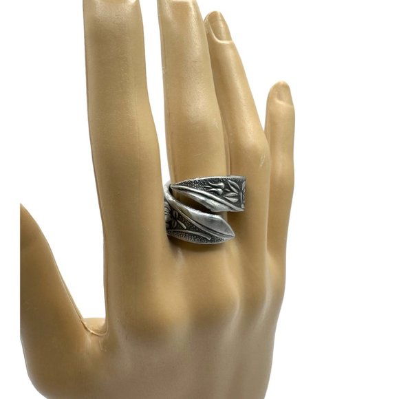 Handmade Japan National Stainless Steel Spoon Wrap Ring Floral Roses Size 9 - Picture 8 of 12